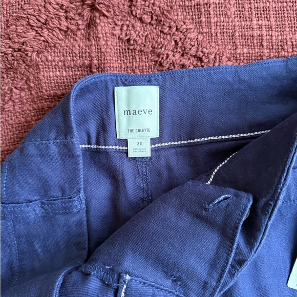 Maeve Anthropologie Colette Cropped Wide Leg Linen Blend Pants - Picture 3 of 6